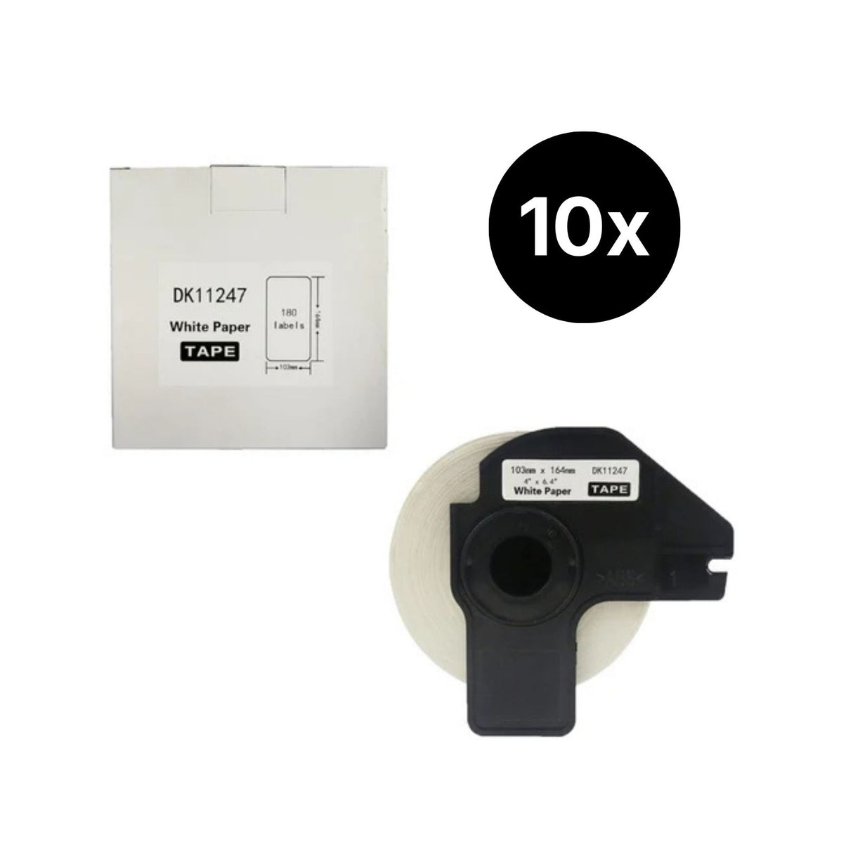 10er-Set Alternative Etikettenrolle zu Brother DK-11247 Etiketten