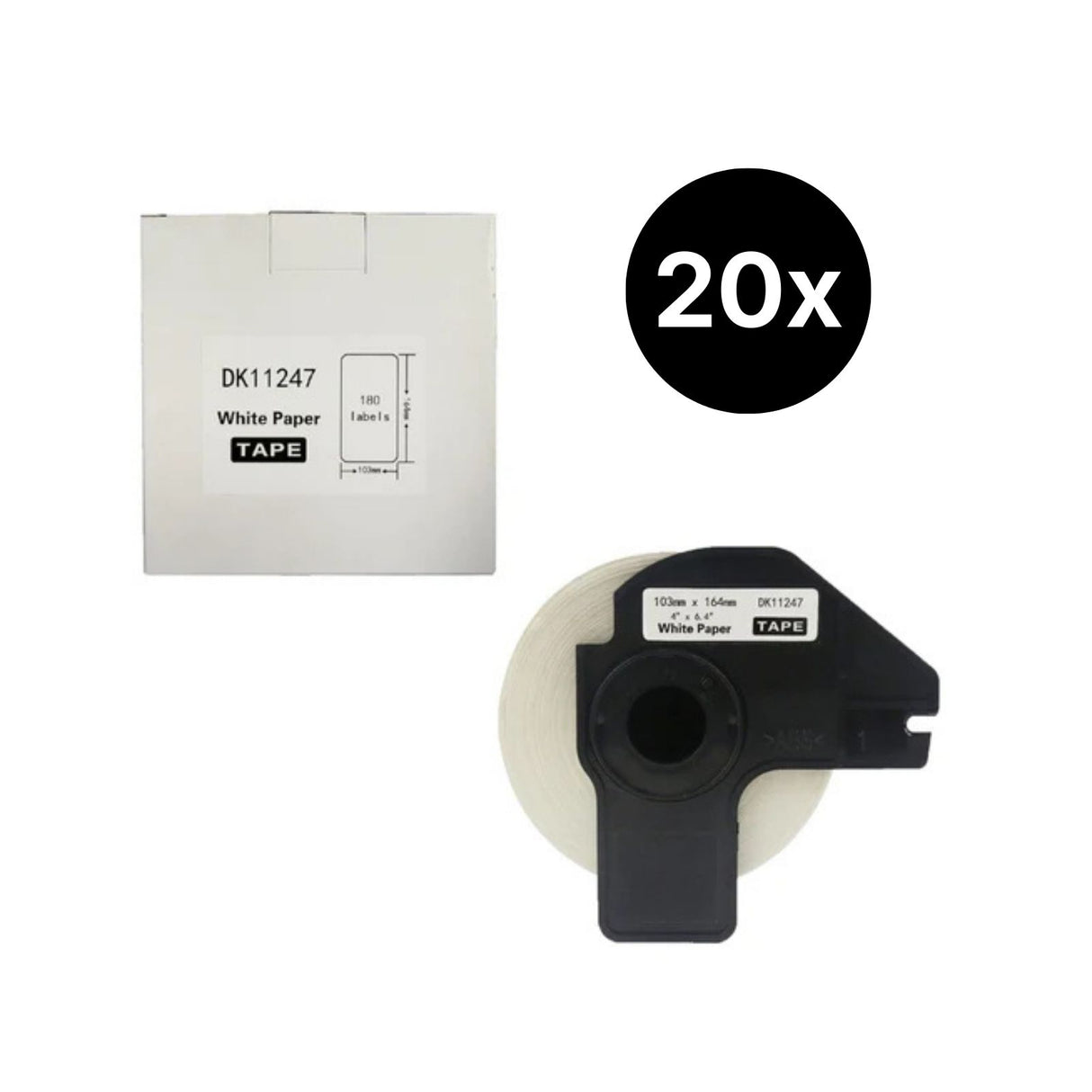 20er-Set Alternative Etikettenrolle zu Brother DK-11247 Etiketten