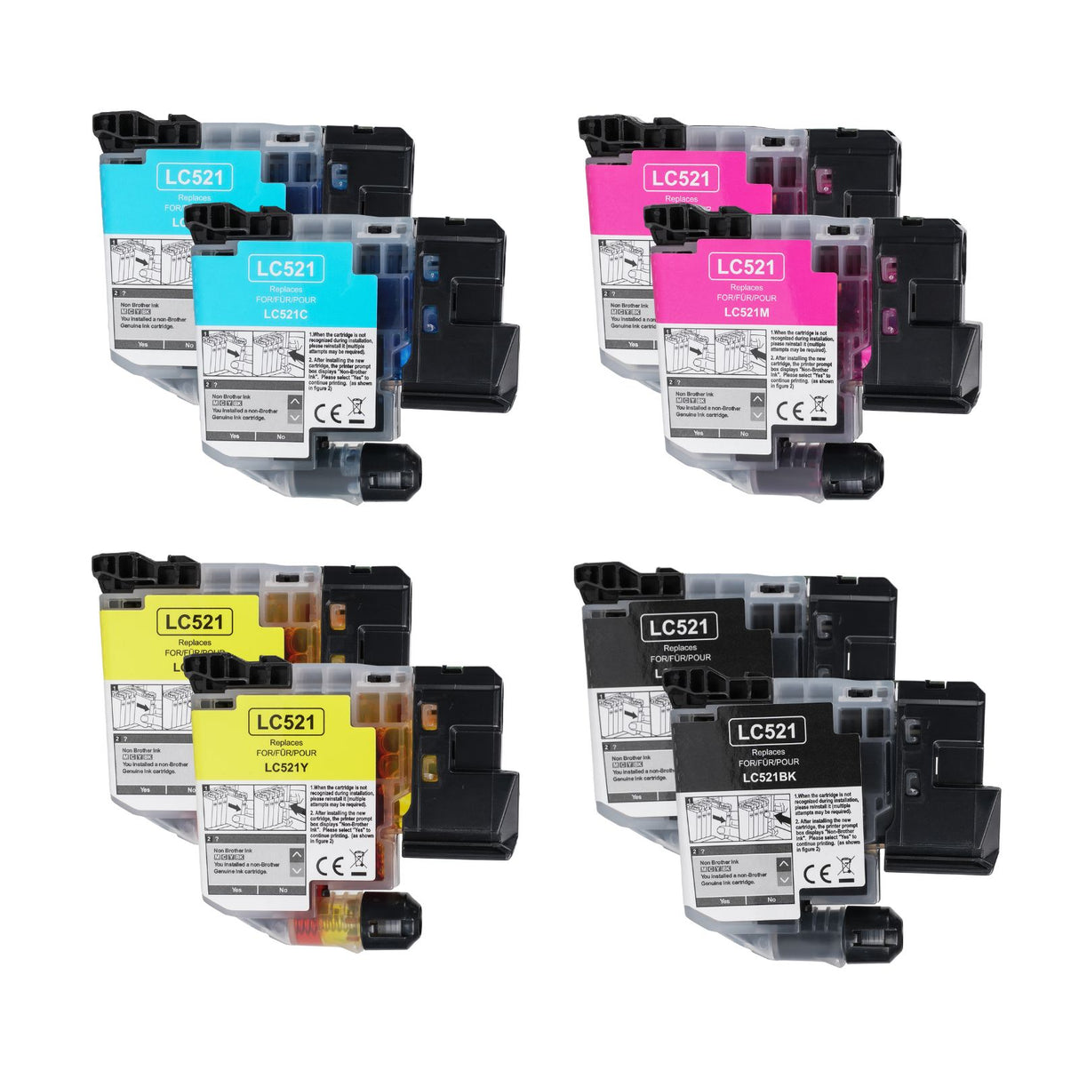 Kompatible Tintenpatrone für Brother DCP-J1460DW - Black Cyan Yellow Magenta - 8er Set