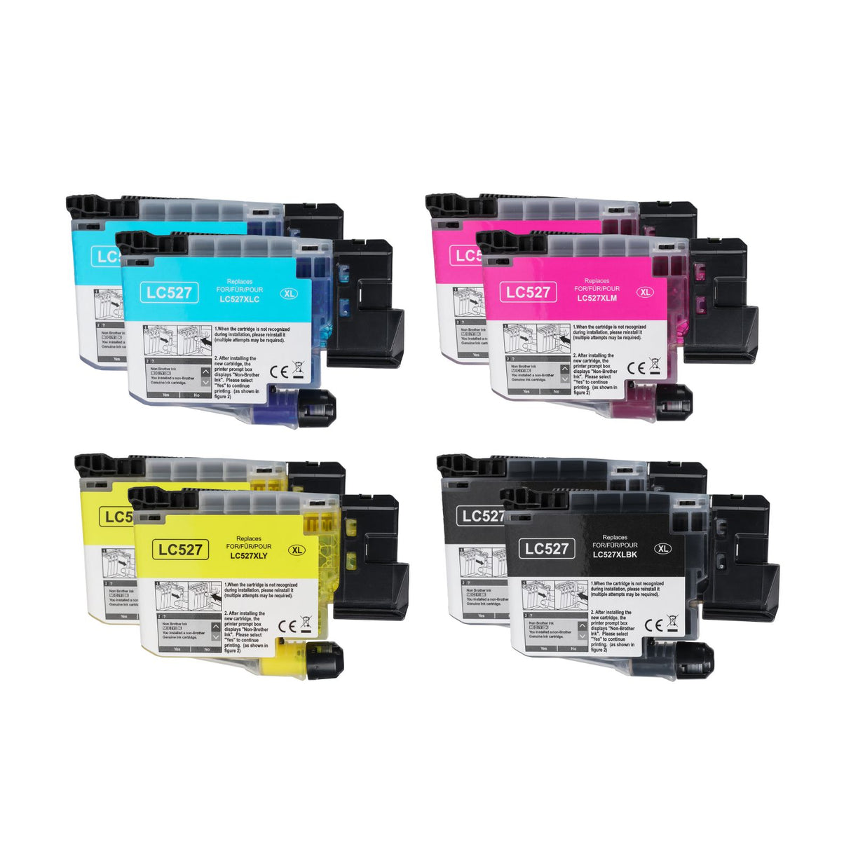 Alternative Tintenpatrone zu Brother LC527XLVAL Multipack 8er Set