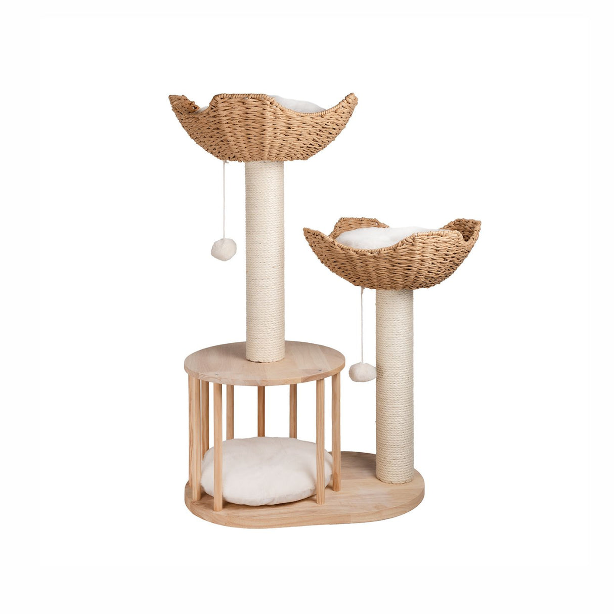 Kratzbaum mit Körben und Rondell Kletterbaum Katzenbaum Katzenspielzeug