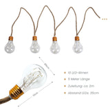 LED-Hanfseil-Lichterkette Solar-Leuchtkette Gartenbeleuchtung Lampe