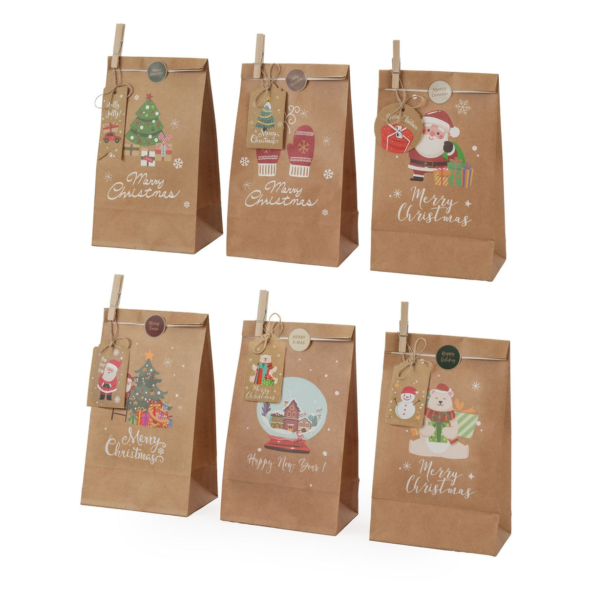 DIY Adventskalender Weihnachts-Tüten Adventskalender-Säckli Tütenset