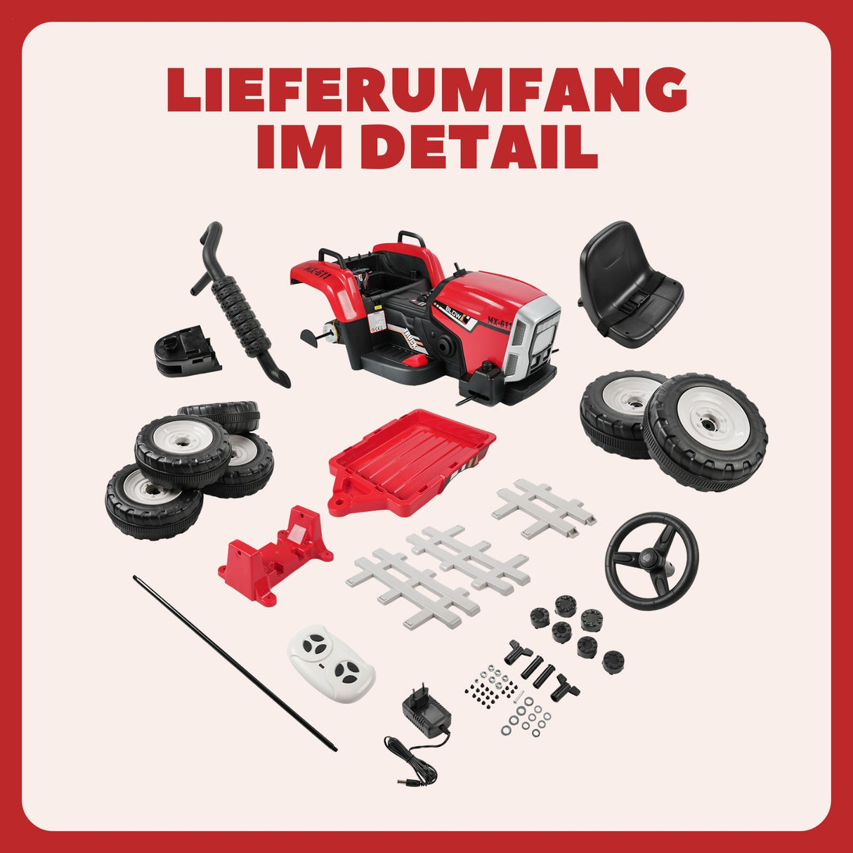 Elektro-Traktor für Kinder Kinderfahrzeug Elektroauto mit Anhänger