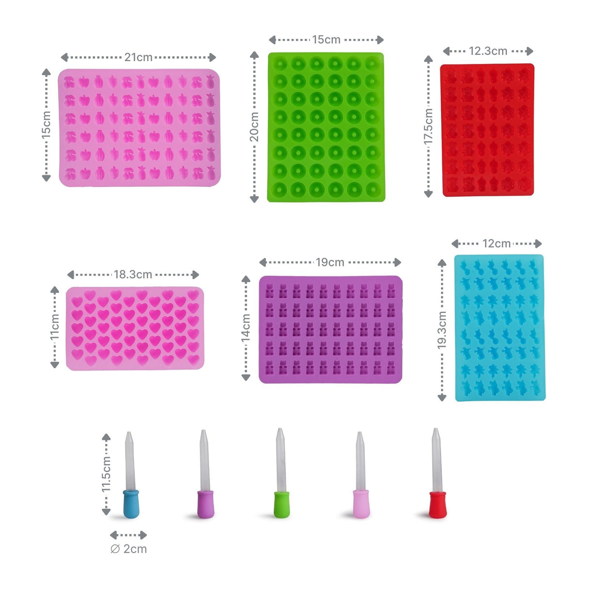 6er-Set Silikonform Schokoladenform Backform Geleeform Bonbonform