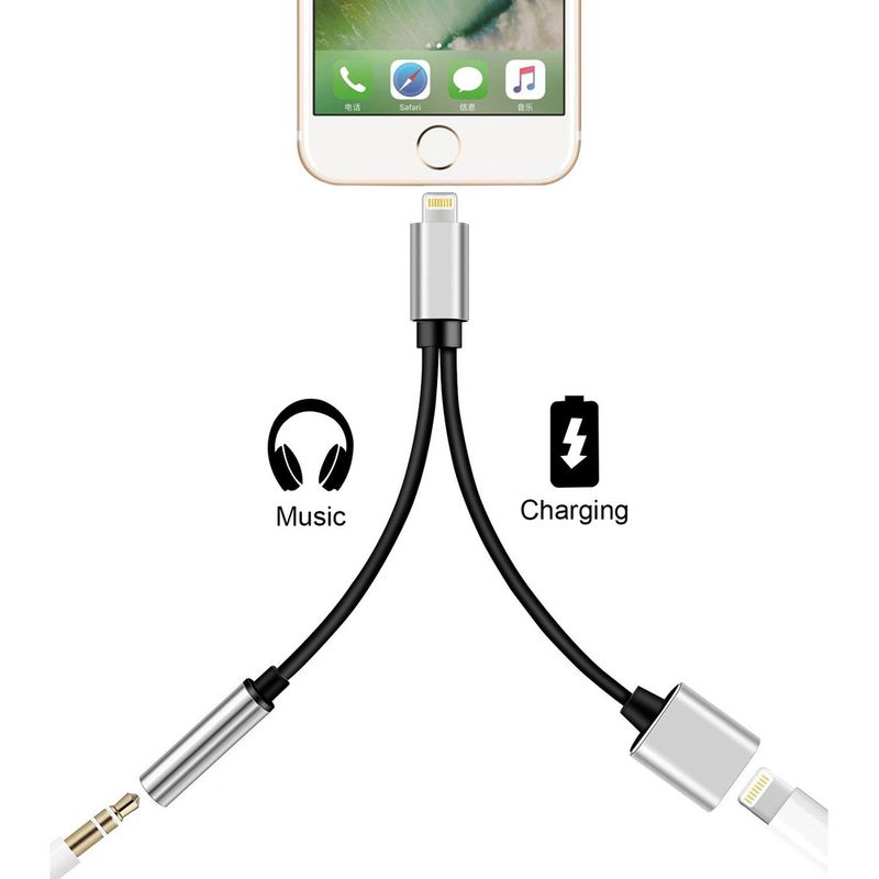 Lightning Audio + Ladeadapter Lightning zu 3.5mm Kopfhörer + Ladekabel