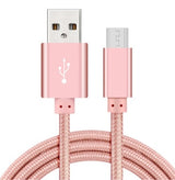 Anki Micro USB Metall Ladekabel Stoff Datenkabel 1m ROSÉGOLD