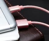 Anki Micro USB Metall Ladekabel Stoff Datenkabel 1m ROSÉGOLD