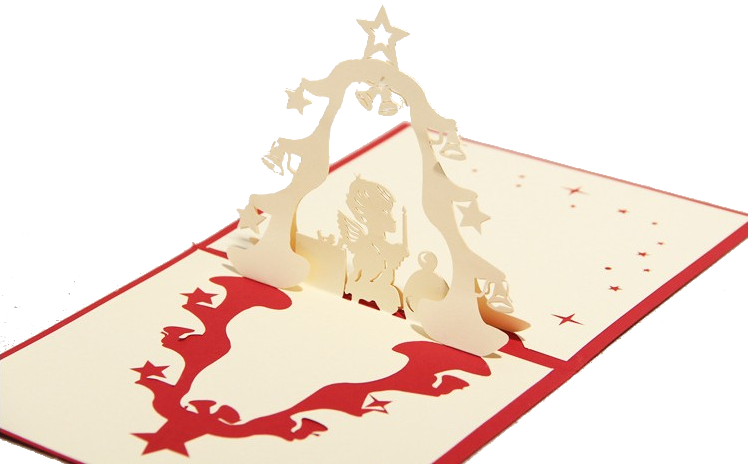 Handgemachte 3D Weihnachtskarte Christkind Grusskarte Festtagskarte