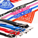 Hundehalsband mit Tuch Bandana Katze Einstellbar Leder Stoff XS PINK