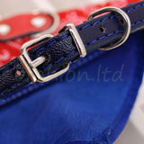 Hundehalsband mit Tuch Bandana Katze Einstellbar Leder Stoff XS PINK