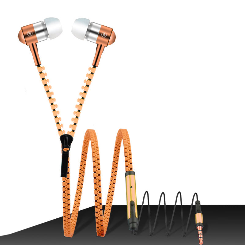 In Ear ZIPPER Headset mit Fernbedienung ORANGE für alle Android Smartphones