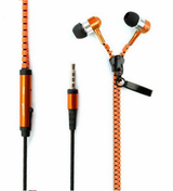 In Ear ZIPPER Headset mit Fernbedienung ORANGE für alle Android Smartphones