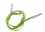 1m 3.5mm Audio AUX Klinke Stereo FLACH Kabel GRÜN