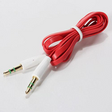 1m 3.5mm Audio AUX Klinke Stereo FLACH Kabel ROT