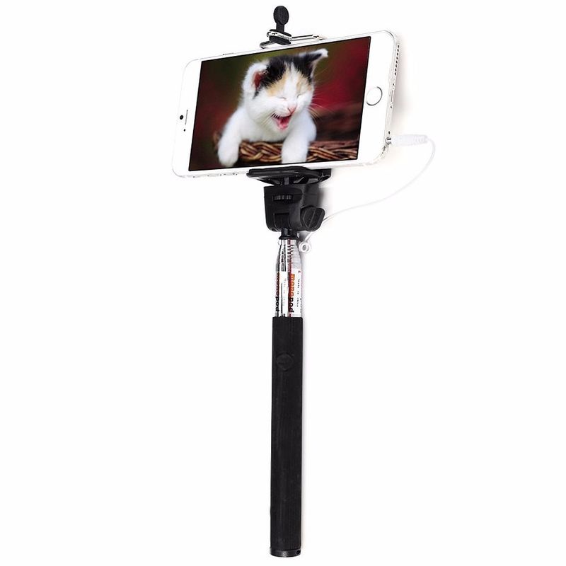Selfie Stick SCHWARZ für Apple iPhone & Android Smartphones
