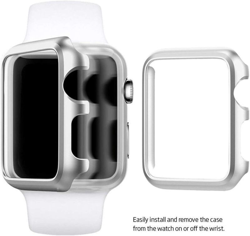 Apple Watch 44mm / 42mm Metall Hard Case Cover Hülle ROSÉGOLD / PINK