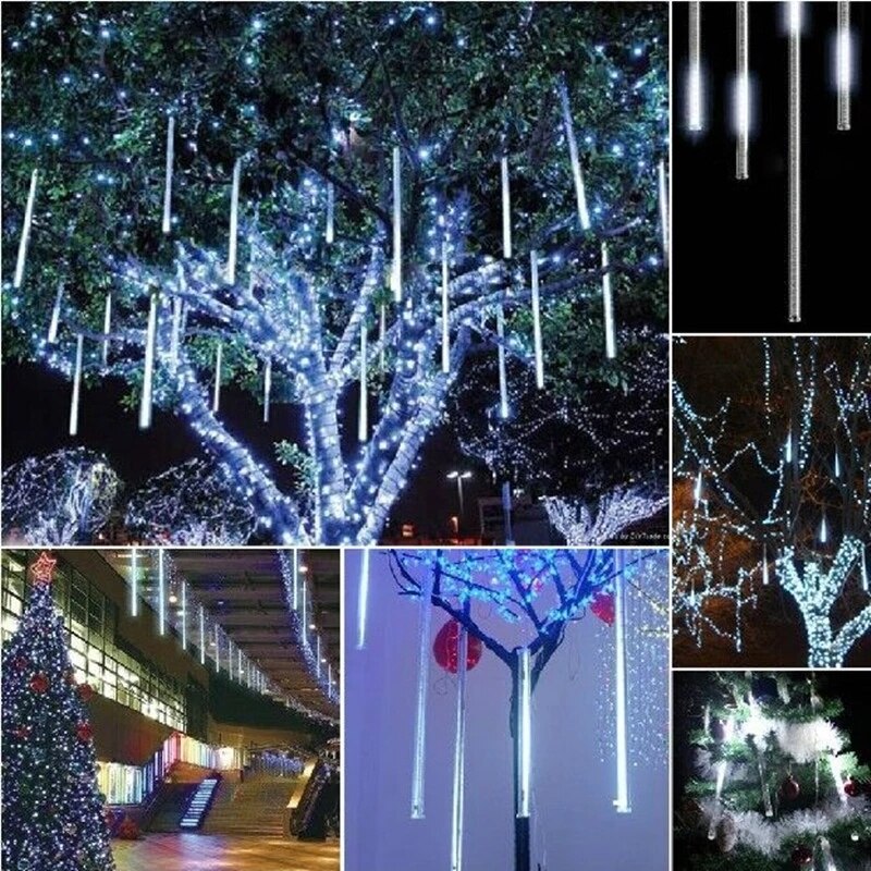 Meteor-Lichter 2.8m LED Weihnachtslichter Girlande Eiszapfen Wassertropfen