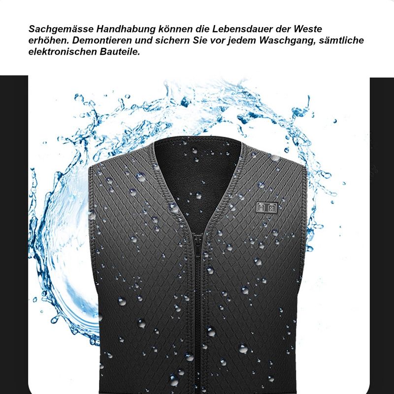 XXS Heizweste elektrisch beheizbare Weste Thermoweste Unisex 7 Zonen