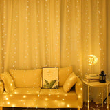 Lichterkette Lichtervorhang Dekoration Leuchtgirlande LED Warmweiss