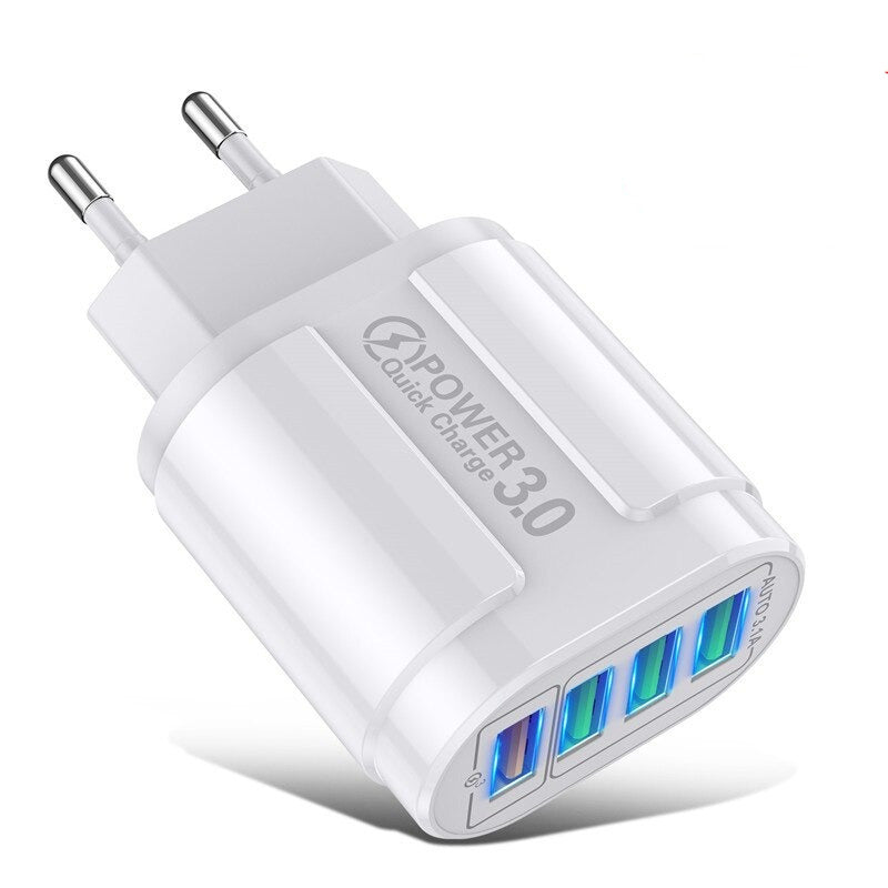 Schnellladegerät 48W QC3.0 4-Port USB-A 3.0/3.1 Poweradapter Charger
