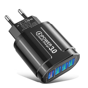 Schnellladegerät 48W QC3.0 4-Port USB-A 3.0/3.1 Poweradapter Charger