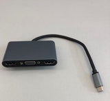USB-Hub 5in1 USB-C in/out USB-A 3.0 2x HDMI 4K VGA