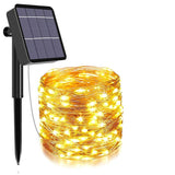 32m Gartenbeleuchtung Leuchtgirlande LED Solar-Lichterkette Warmweiss