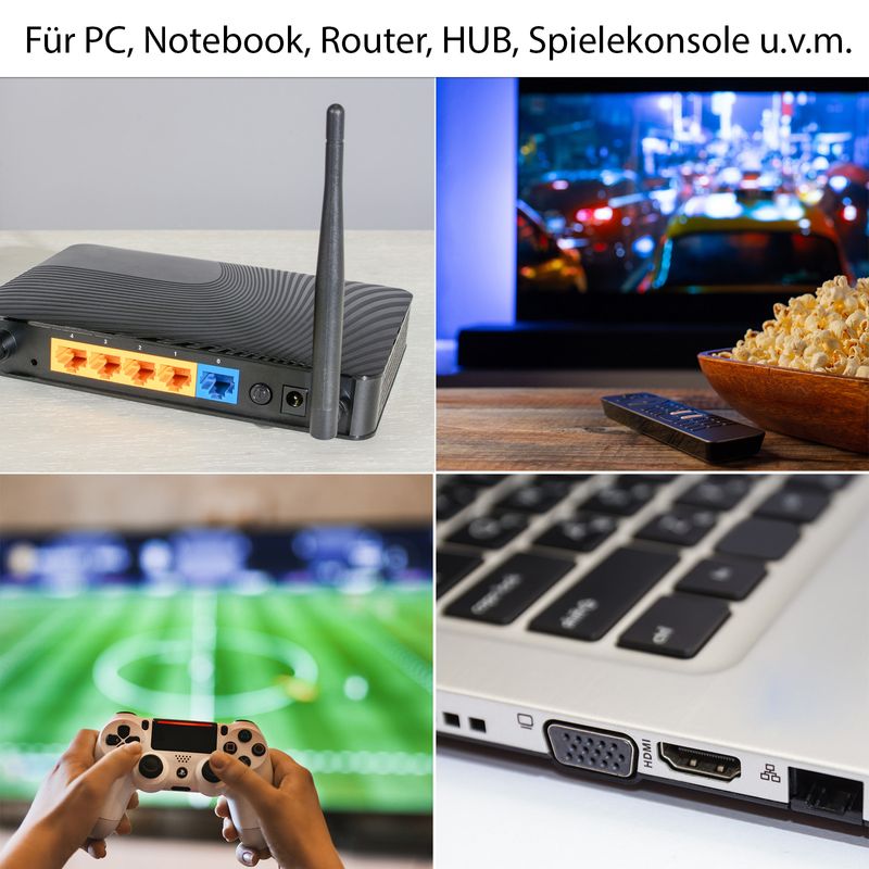 5m Netzwerkkabel Flachkabel Ethernet LAN Kabel RJ45 Cat. 7 UTP