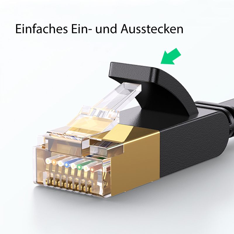 20m Netzwerkkabel Flachkabel Ethernet LAN Kabel RJ45 Cat. 7 UTP