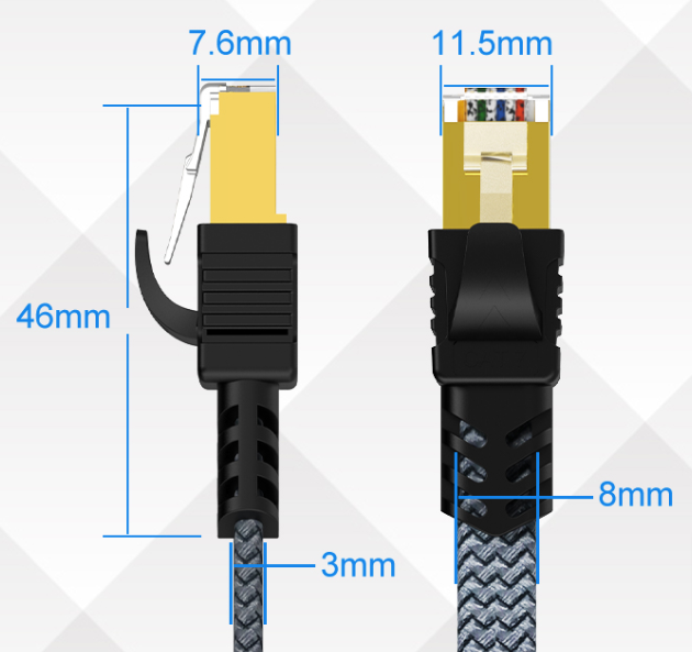25m Netzwerkkabel Flachkabel Ethernet LAN Kabel RJ45 Kat. 7 flach UTP