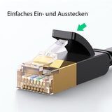 15m Netzwerkkabel Flachkabel Ethernet LAN Kabel RJ45 Cat. 7 UTP
