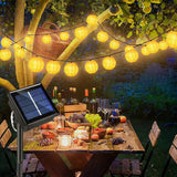 6.5m LED-Lichterkette Solar Lampion-Lichterkette Leucht-Girlande Weiss