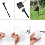 6.5m LED-Lichterkette Solar Lampion-Lichterkette Leucht-Girlande Weiss