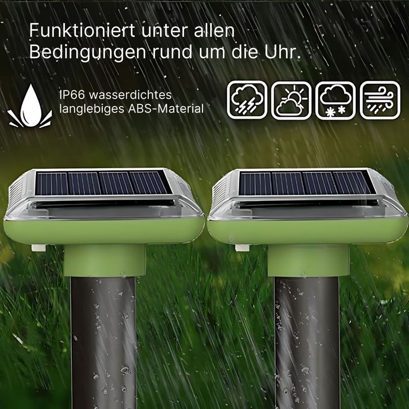 Solar-Maulwurfschreck Maulwurffrei Tiervertreiber Nagetier 4er-Set