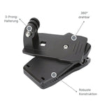Rucksackclip Action-Cam für DJI Osmo Action GoPro Hero Insta360 uvm