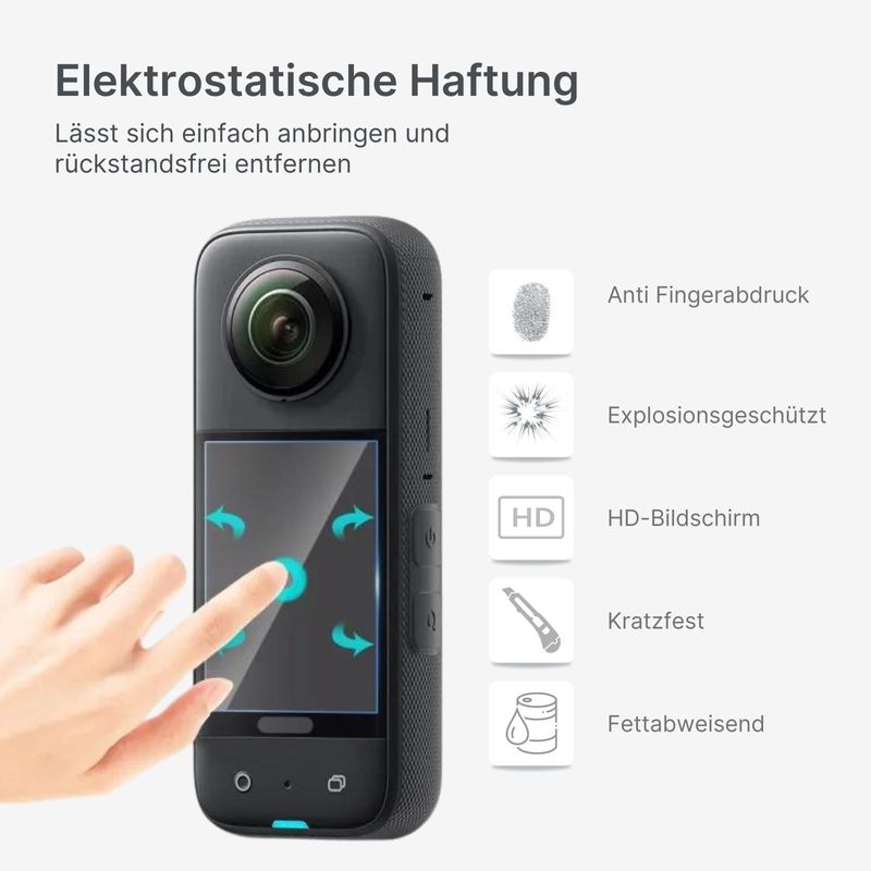 Displayschutzfolie Bildschirmfolie für Insta360 X3 Kamera - 2 Stück