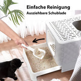 Katzen-WC und Bett Katzentoilette XXL-Katzenklo mit Deckel Streukiste