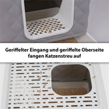 Katzen-WC und Bett Katzentoilette XXL-Katzenklo mit Deckel Streukiste