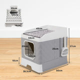 Katzen-WC und Bett Katzentoilette XXL-Katzenklo mit Deckel Streukiste