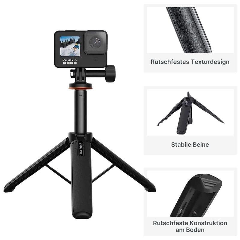 Selfie Stick Actioncam mit Stativ für GoPro DJI Insta360 Xiao Yi uvm