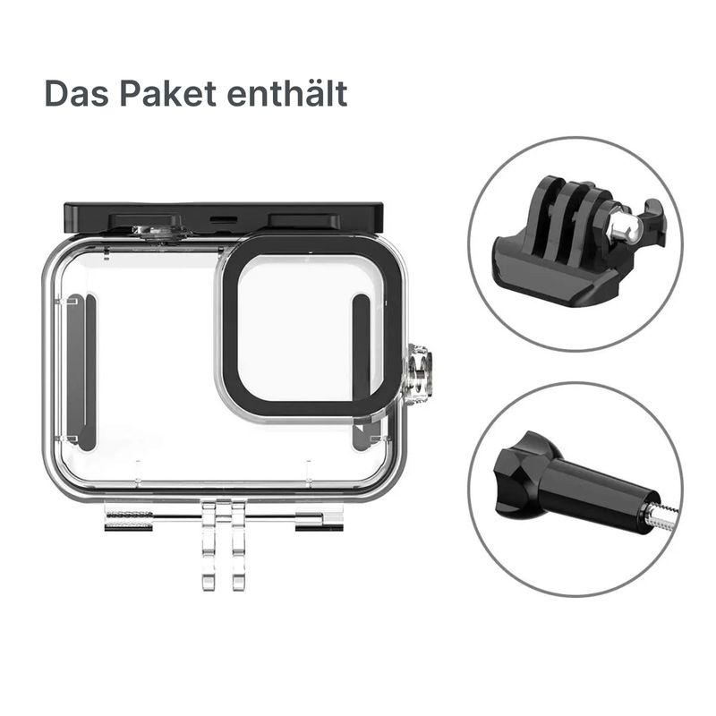 Unterwassergehäuse für Action Cam GoPro Hero 13 12 11 10 9 Schutzgehäuse