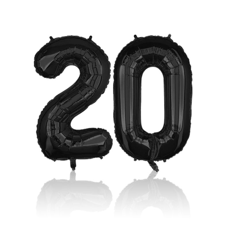 Zahlenballon Zahl 20 Folienballon Geburtstagsparty Ballon Schwarz 81cm