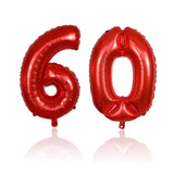 Zahlenballon Zahl 60 Folienballon Heliumballon Luftballon Rot 81cm