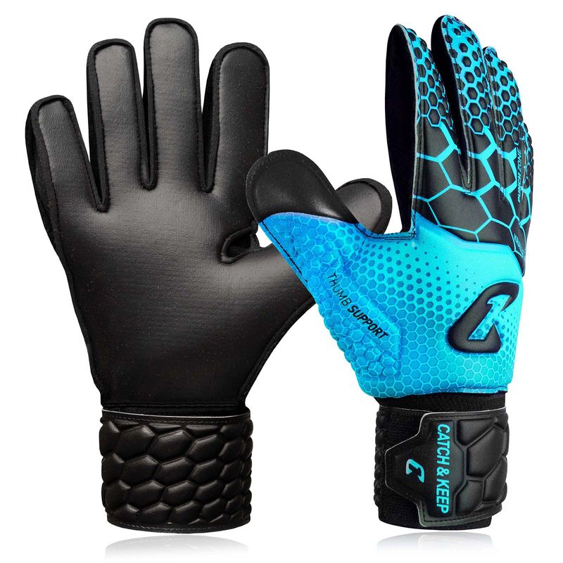 Fussballhandschuhe Kralle Junior Pro 3.0 Gr. 4 Blau Torwart Keeper Goalie Handschuhe