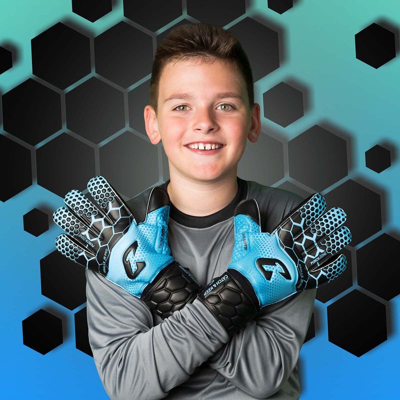 Fussballhandschuhe Kralle Junior Pro 3.0 Gr. 7 Blau Torwart Keeper Goalie Handschuhe