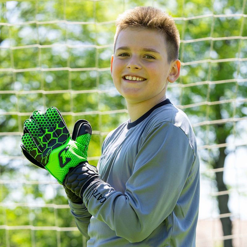 Fussballhandschuhe Kralle Junior Pro 3.0 Gr. 4 Grün Torwart Keeper Goalie Handschuhe