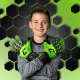 Fussballhandschuhe Kralle Junior Pro 3.0 Gr. 7 Grün Torwart Keeper Goalie Handschuhe