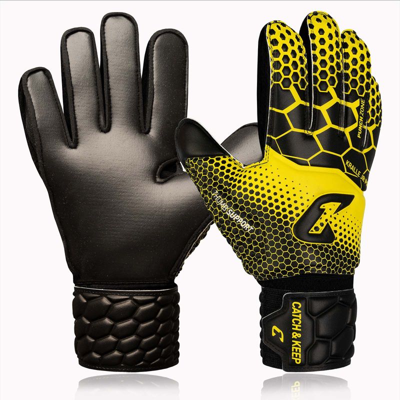 Fussballhandschuhe Kralle Junior Pro 3.0 Gr. 6 Gelb Torwart Keeper Goalie Handschuhe
