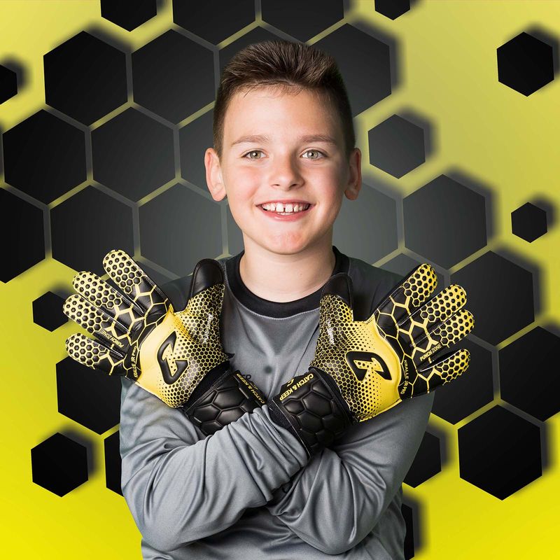 Fussballhandschuhe Kralle Junior Pro 3.0 Gr. 6 Gelb Torwart Keeper Goalie Handschuhe
